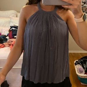 Purple high neck blouse